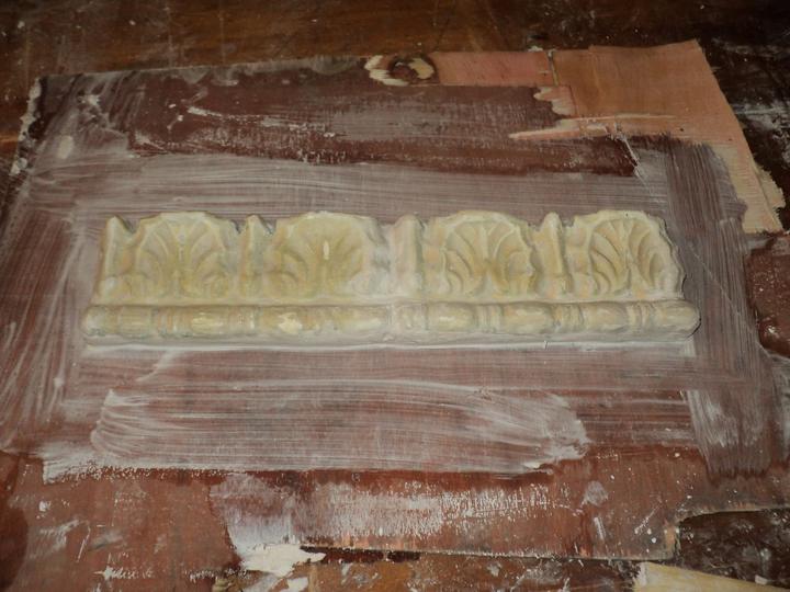 Enrichment panel freshly cast from a mould