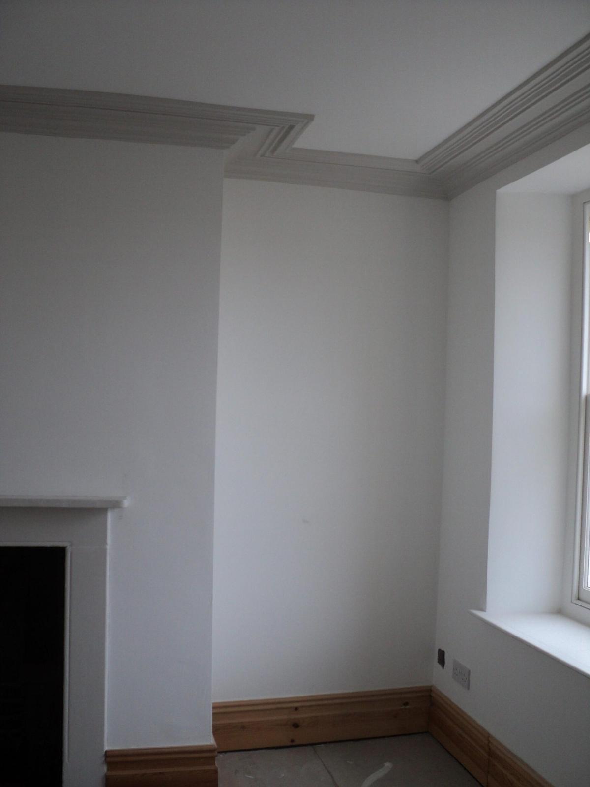 Freshly plastered room with new skirting ready for decoration